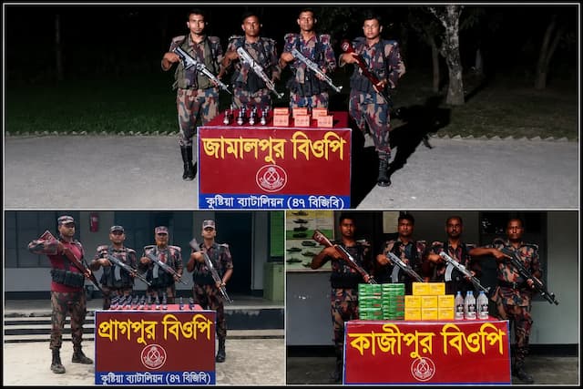 কুষ্টিয়ায় বিজিবি’র বিশেষ অভি/যান ৫৫ লাখ টাকার মা/দক জব্দ।