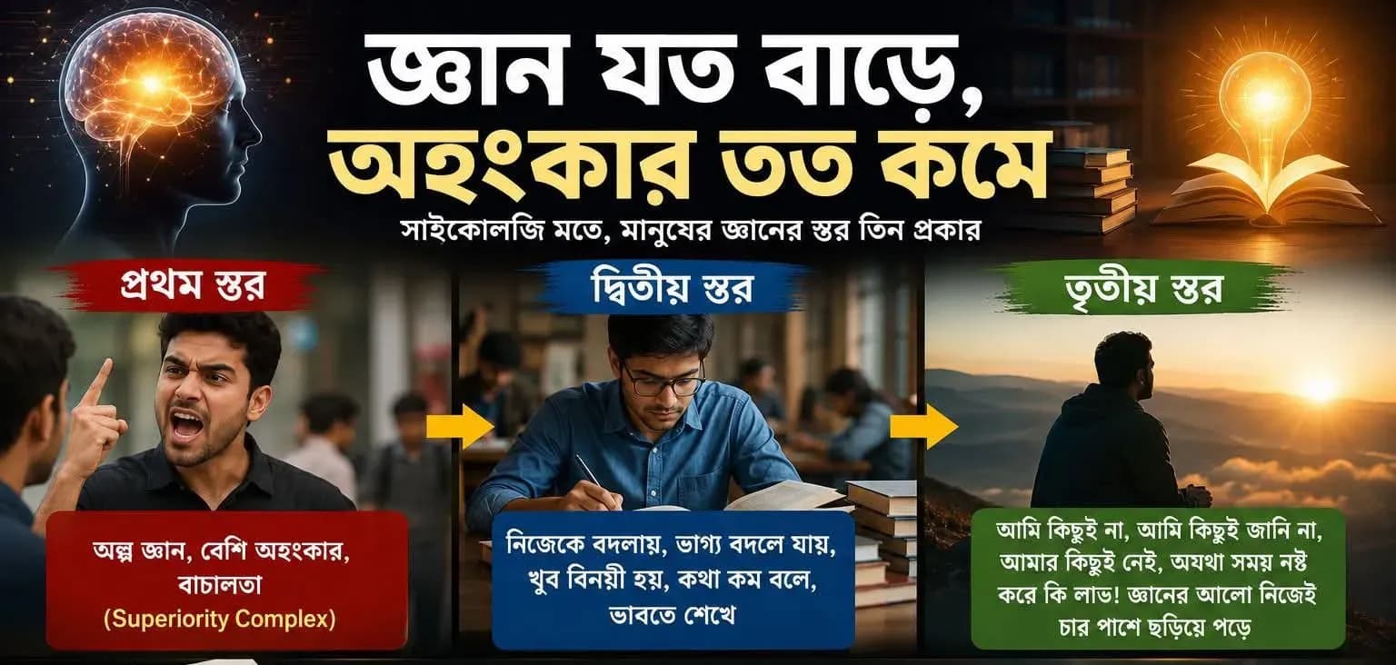 জ্ঞান যত বাড়ে,অহংকার তত কমে-মানুষ আসলে কতটুকু জানে?