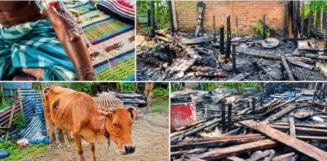 বালিয়াডাঙ্গীতে ভয়াবহ আগুনে বসতঘর পুড়ে ছাই, প্রাণ গেল ৫ ছাগলের
